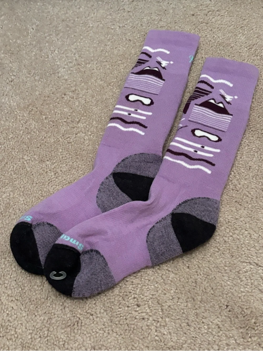 Smartwool Winter Sport Youth Large Skiing Snowboarding Socks Purple